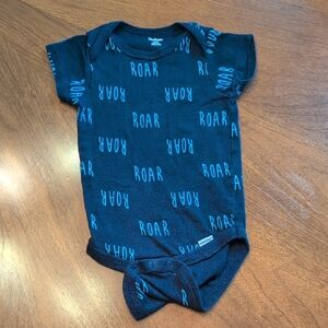 Gerber Navy and Teal 'Roar' Bodysuit